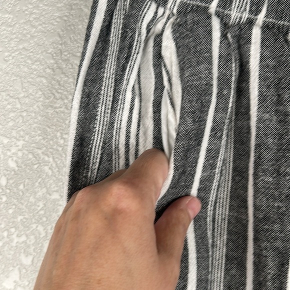 Briggs Linen Rayon Blend Striped Coastal Classic Lounge Wide Leg Pants Sz Large - Picture 3 of 7